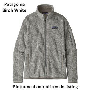 Patagonia Better Sweater Fleece Jacket Full Zip Birch White Women's XL